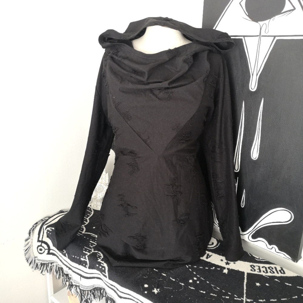 H&M Hooded Cowl Long Sleeve Dress Tunic